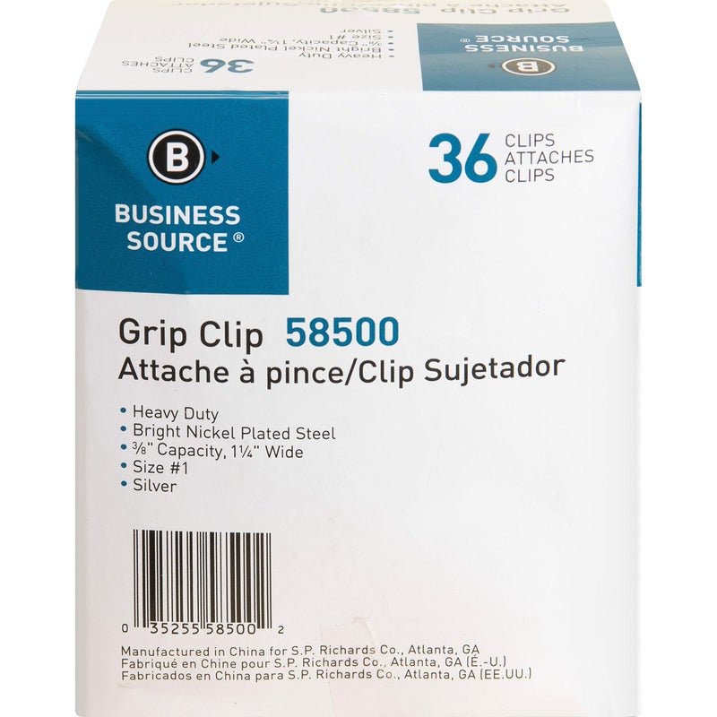 Business Source Bulldog Clip, Silver (58500) - Image 3